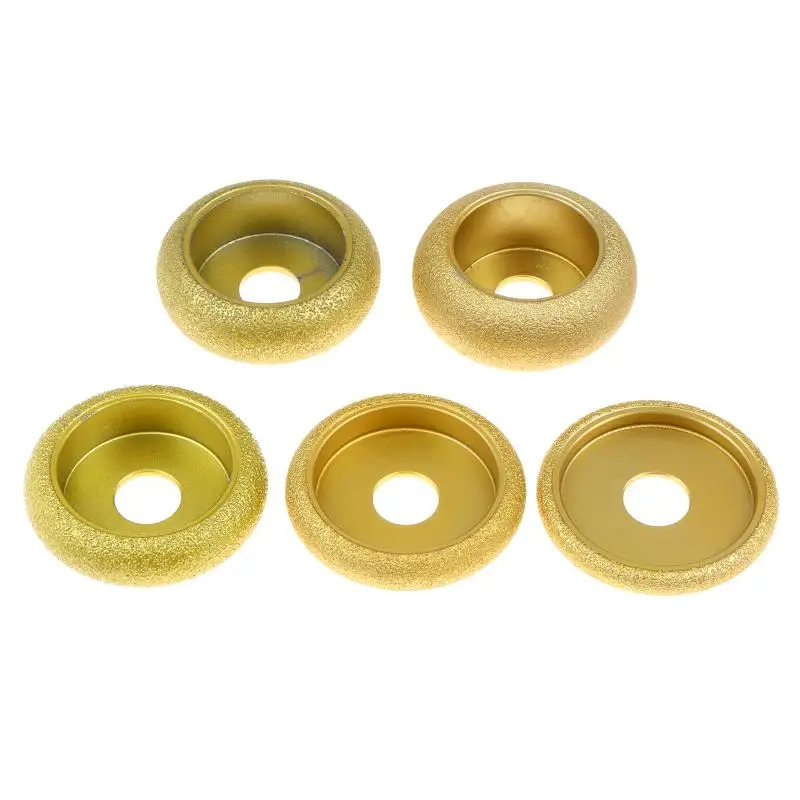 75MM Stone Edging Wheel Grinding Wheel Roman Slotted Granite Marble Brazed Angle Edge Marble Grinding Edge Profile Grinding Disc
