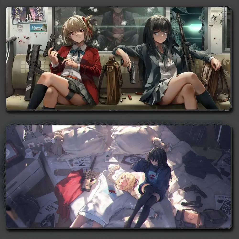 

Anime Lycoris Recoil Mouse Pad Large Anti-Slip Rubber Gaming MousePad Durable Desk Pad Thick Seam Edge Suitable For Office And G