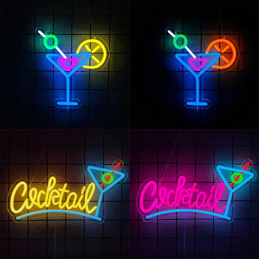 

Неоновая светодиодная вывеска с изображением коктейля, вывеска с иконой мартини для пабов, баров, ночных клубов, магазинов, декора для мужских уголков.