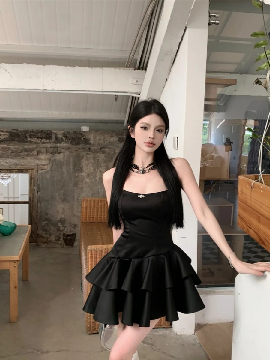 

Летнее платье Bla Birthday Par Light Evening Dr Hepburn Sle Tea Break Strapl ort Skirt X-ape Ladylike Pure Color Summer Dr
