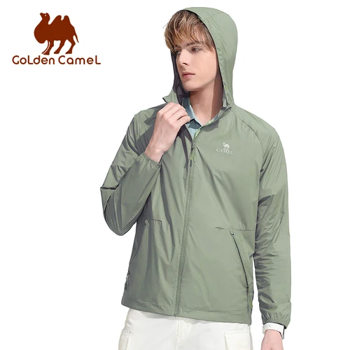 CAMEL dorado ropa de protección solar para hombres y mujeres, camisas de manga larga transpirables, protección UV, senderismo, Anti ultravioleta, ropa de piel