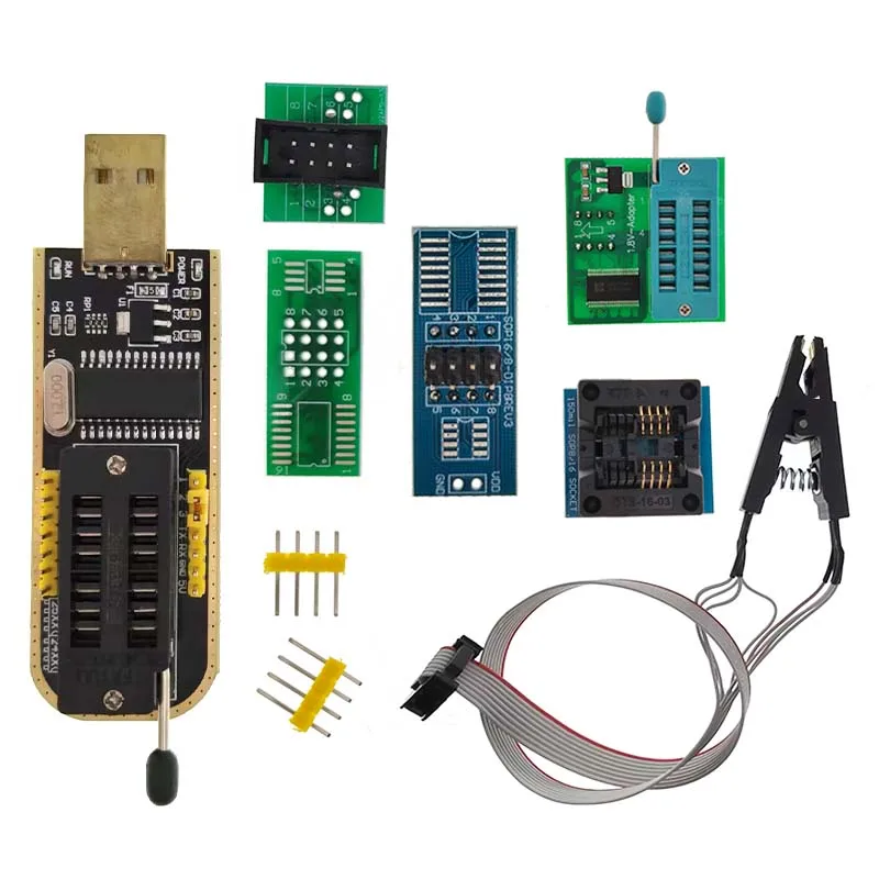 Original CH341 24 25 Serie EEPROM Flash BIOS USB Programmiermodul + SOIC8 SOP8 Testclip für EEPROM 93CXX / 25CXX / 24CXX