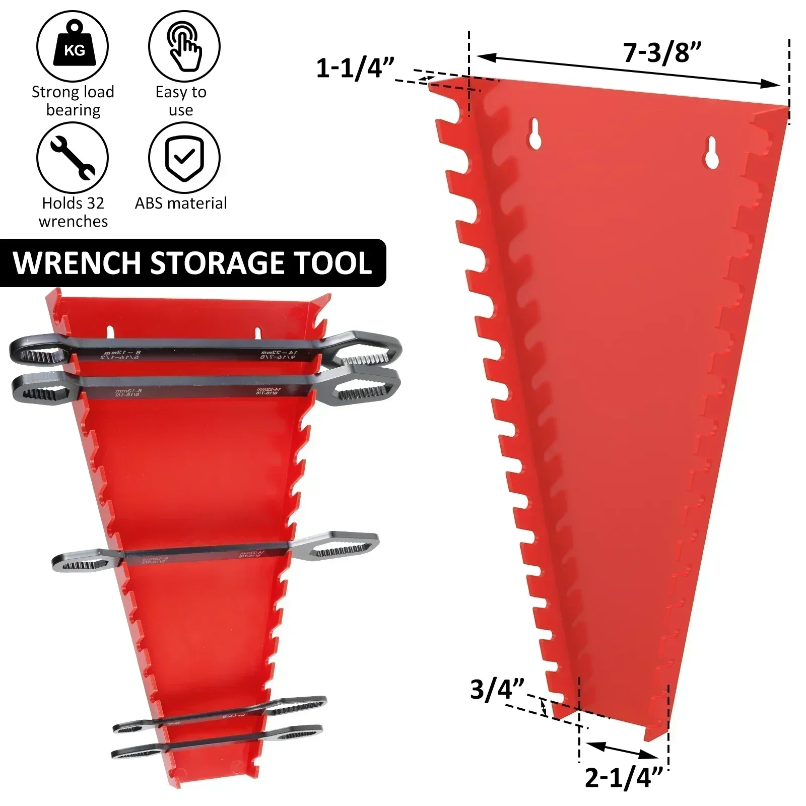 2Pcs Wrench Organizer Plastic Spanner Tools Holders Wrench Storage Rack Standard Spanner Storage Tools Garage Wrenches Tray