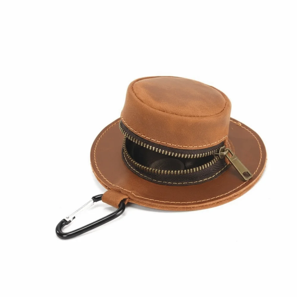 

Кожаный однотонный подвесной чехол-кошелек для монет и ключей в стиле ковбойской кепки, мини-сумочка-брелок с защитой от потери, декор для сумки