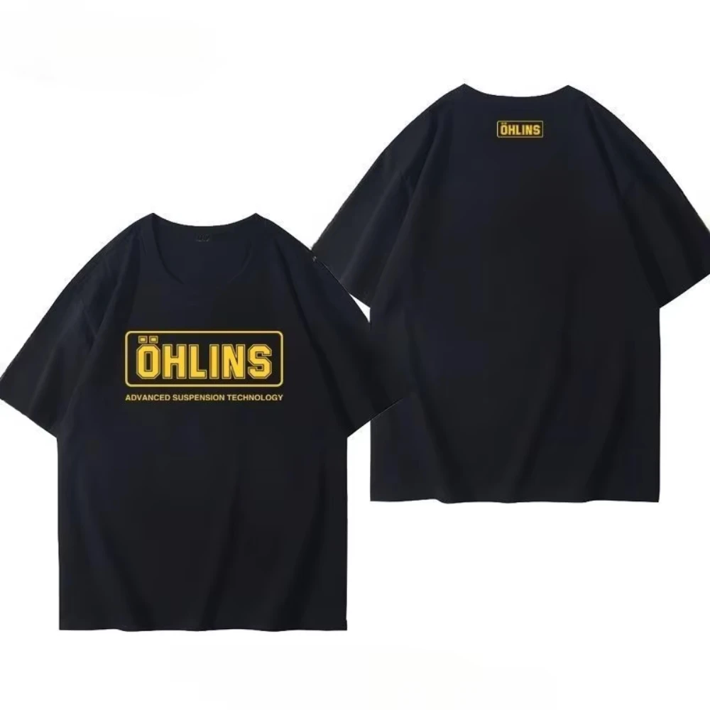 2026 New OHLINS Motorcycle Shock Absorber Modified Car T-shirt  Men's Casual Fashion Brand Racing Around Short Sleeved Clothes