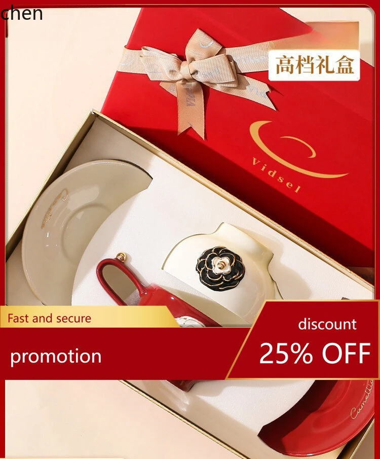 H1 christmas gift coffee cup and saucer set exquisite engagement best friend birthday gift pair cup gift box
