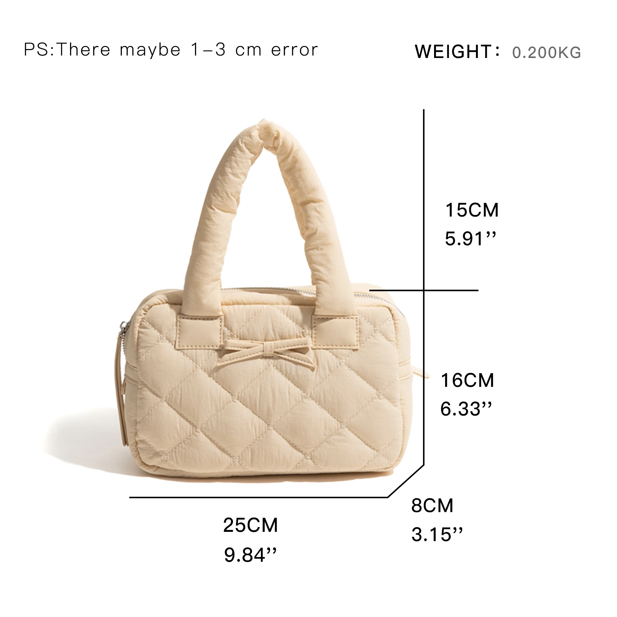 MABULA Quilted Padding Rhombus Women's Tote Bag Solid Color Soft Lightweight Handbag Square Fashion Simple Puffer Phone Purse