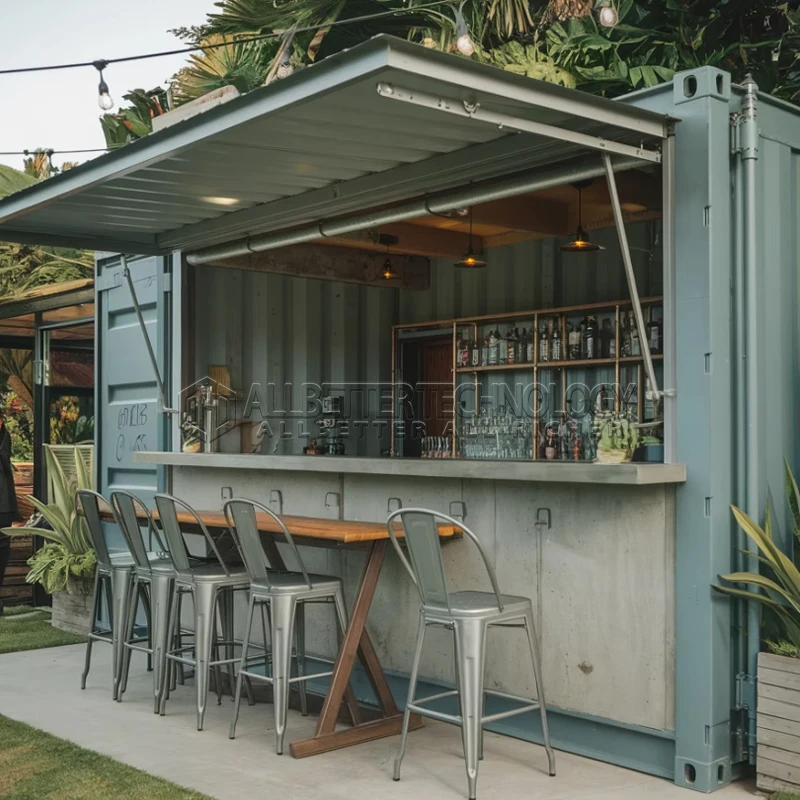 Allbetter Modern Foldable Container Home Ice Cream Parlor Smoothie Stand Donut Shop with Kitchenette Bathroom Ready for Business