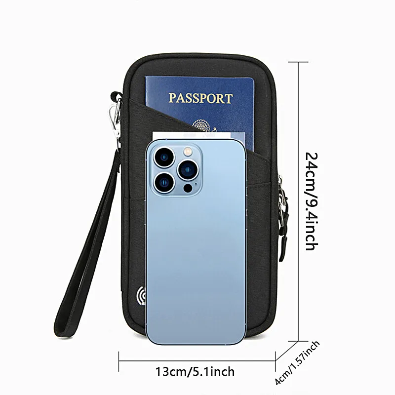 RFID Anti-Theft Passport Flight Ticket Holder Wallet ความจุขนาดใหญ่กระเป๋าเอกสารกระเป๋าเดินทางกระเป๋า Multi Functional Boarding Bag