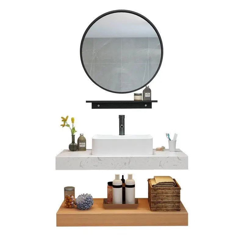 Armário de banheiro de mármore, lavatório nórdico, combinação de armário de banheiro, lavatório