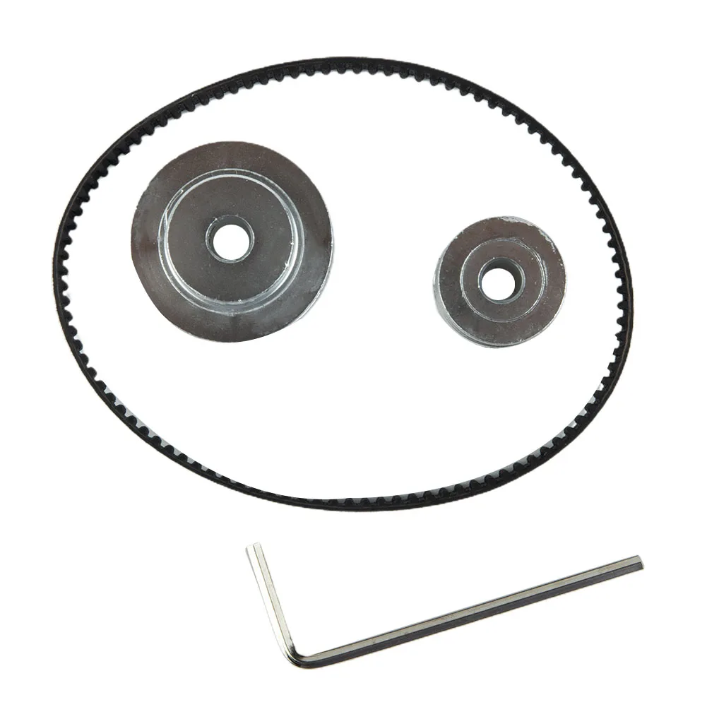 Timing Pulley Set 20&36 Teeth 5mm Bore Aluminum Alloy Synchronous Wheels with 200mm Belt and Wrench for 3D Printers CNC Machines