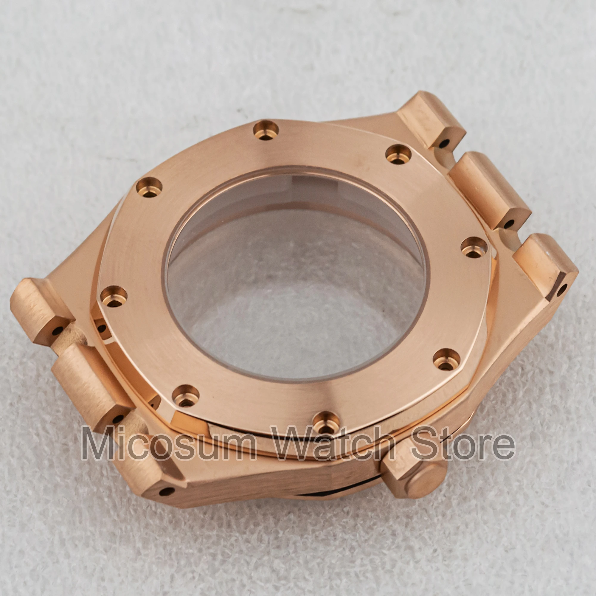 Caixa de relógio Pulseira de aço, vidro safira, ouro rosa preto PVD, mostrador Acessório Mod para Royal NH35 NH36 4R36 Movimento 31.8mm, 41mm, 31.8mm