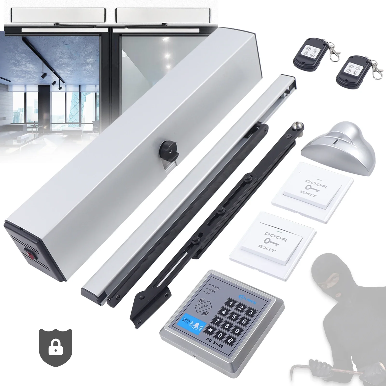 

Automatic Door Operator Door Opener Swing Door Closer Swing Door Opener with Locking Function Remote Control 50 W 120°