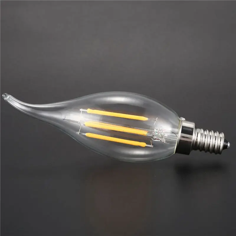 DT17 8X Dimmable E12 4W COB LED Candle Flame Light Bulb Lamp 480LM Warm White 360° for Home Bar