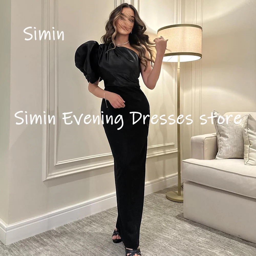 

Simin Satin Mermaid One-shoulder Ruffle Populer Formal Prom Gown Ankle-length Evening Elegant Party dresses for women 2023