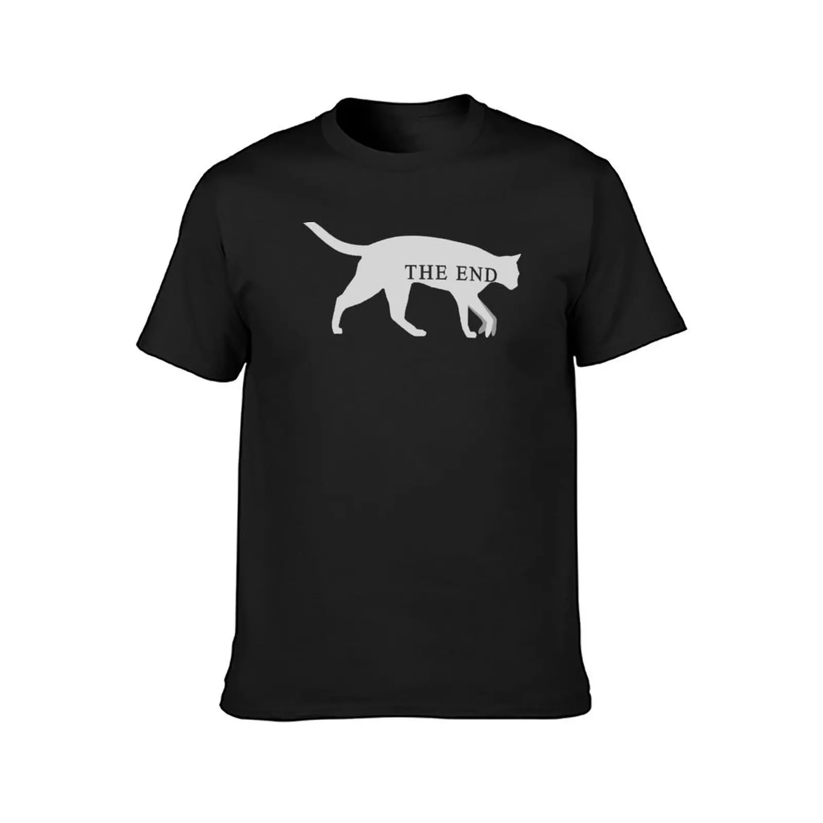 The end of Silhouette Cat [dark] T-Shirt tops funnys customs design your own korean fashion Men's cotton t-shirt