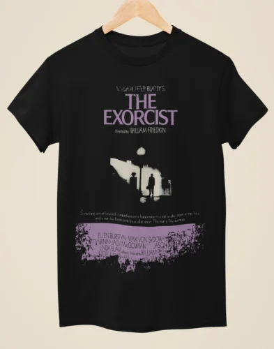 Camiseta negra Unisex inspirada en el exorcista, póster de película