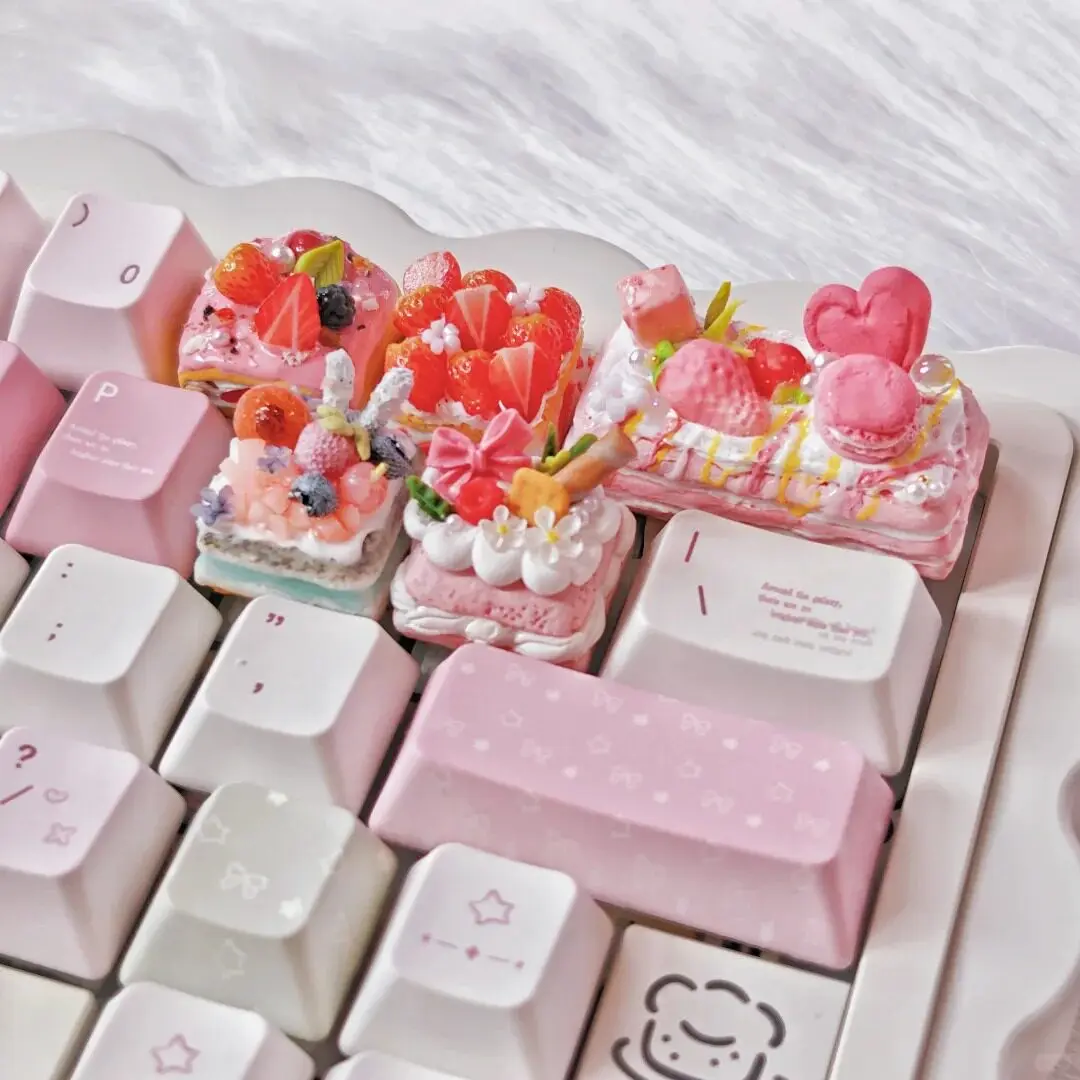 Cake Theme Keycaps Set 3D Resin Artisan Keycaps Custom Original Handmade Keycaps for Mechanical Keyboard Accessories Gift DIY - view 3