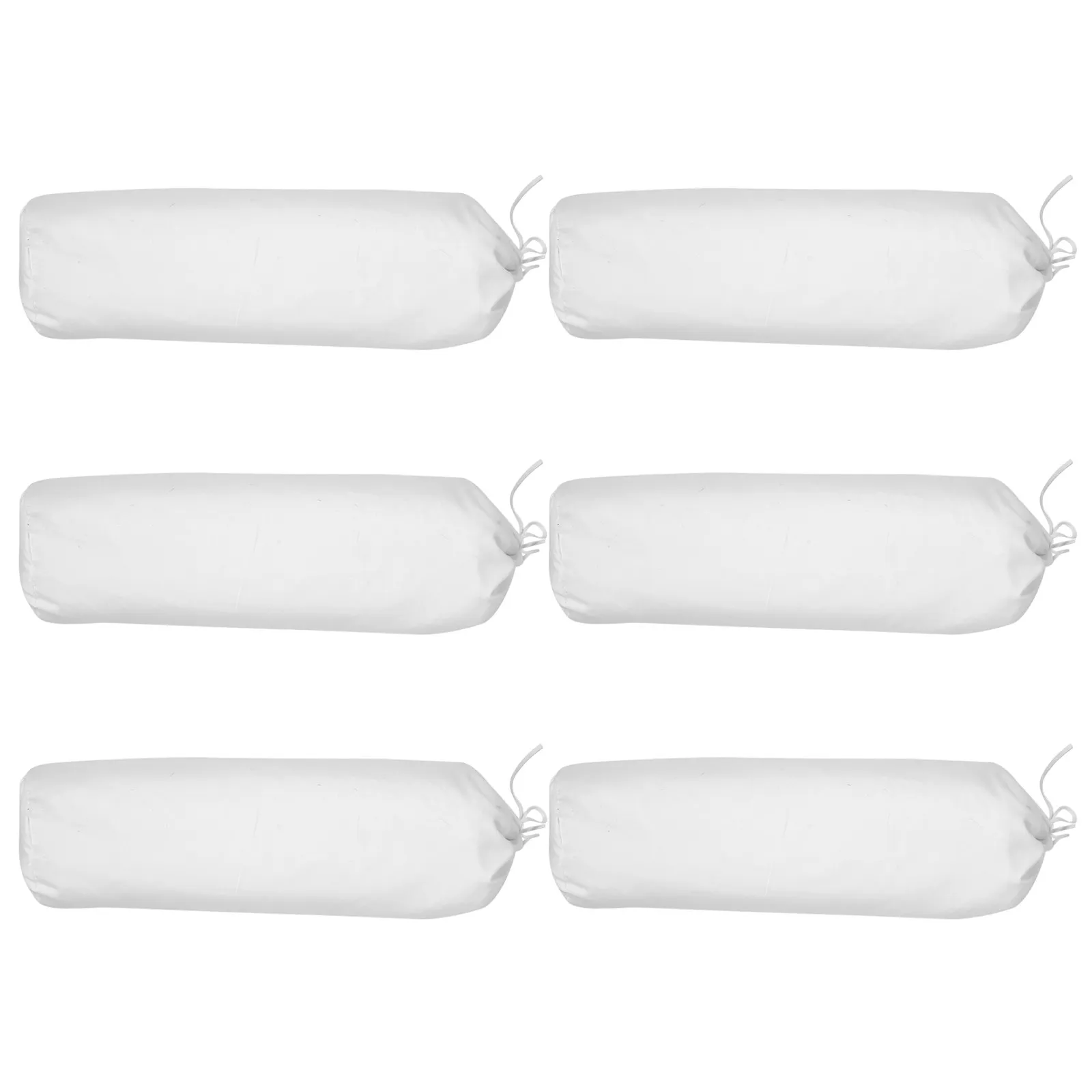6Pcs Cylindrical Bolster Pillow Covers Neck Support Round Shape Removable Washable Cases for Sofa Couch Bed Office Massage Decor
