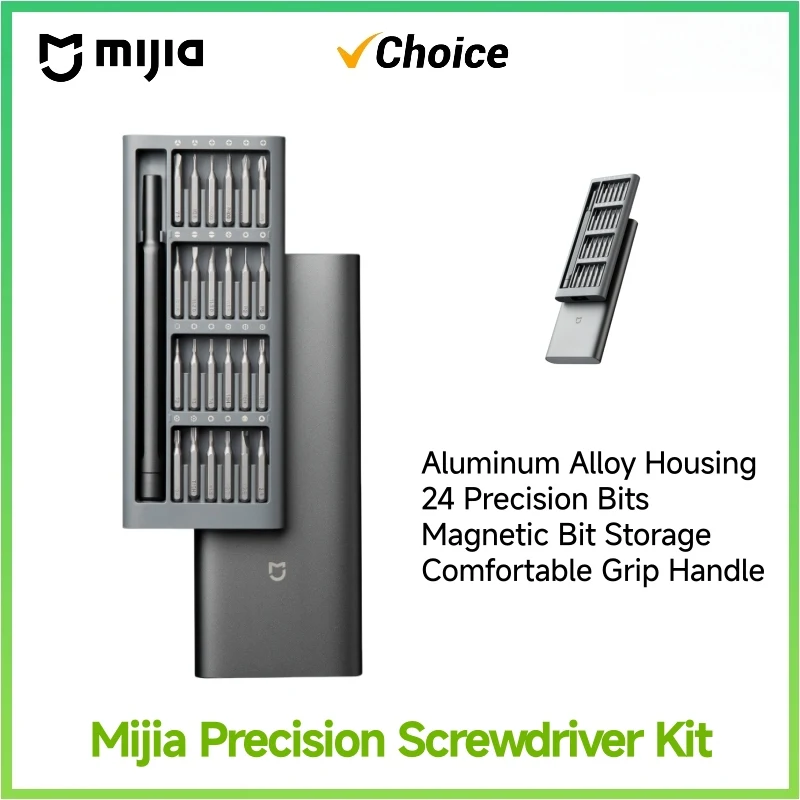 

Mijia Precision Screwdriver Kit 24 in 1 Magnetic Screw Bits Aluminum Alloy Case Household Multifunctional Repair Disassemble
