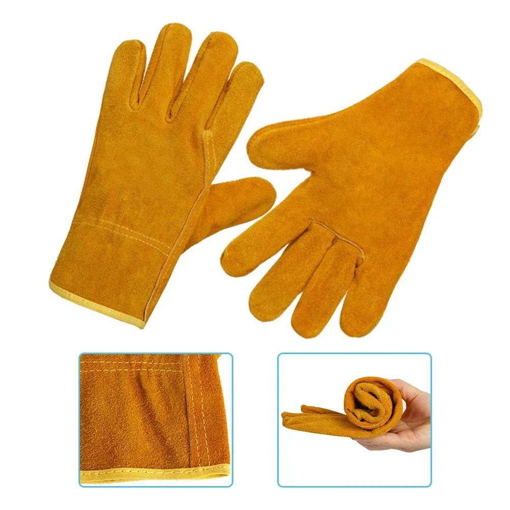 Cowhide Flame-Retardant Welding Work Gloves Heat-Proof Metal Welding Protector Welding Equipment Tools