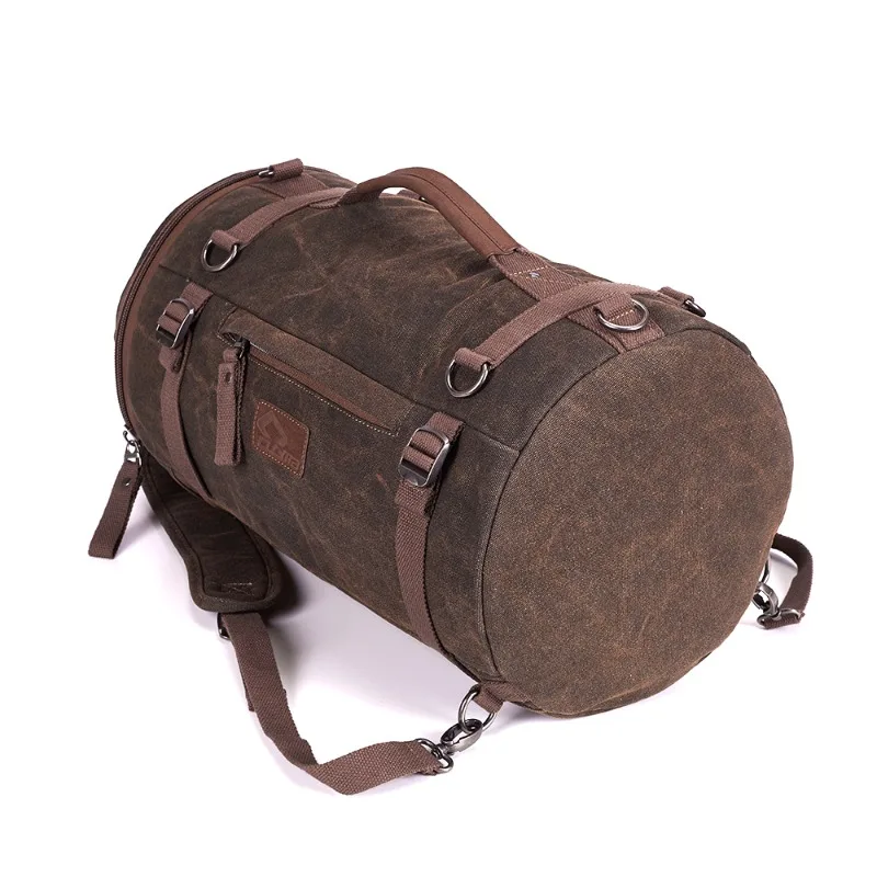 

CUCYMA Vintage Washed Canvas Motorcycle Tail Bag, Large Capacity Backpack Style Storage for Retro Bike Riding Travel