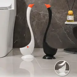 Toilet Brush Set with Ventilated Base Swan Shape Cleaning Brush for Powerful Scrubbing Bathroom Scrubber Cleaning Tool