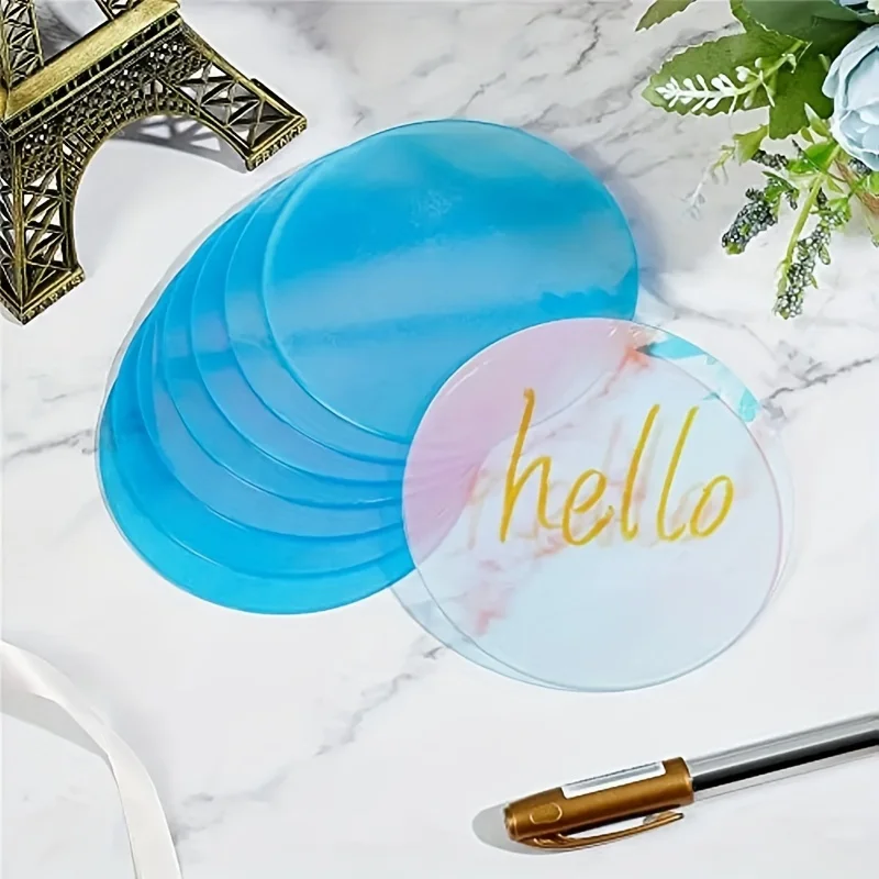 Round Acrylic 4-inch Rainbow Acrylic Plate Round Acrylic Blank AcrylicDisk 8-piece Transparent Acrylic Panel For Frame