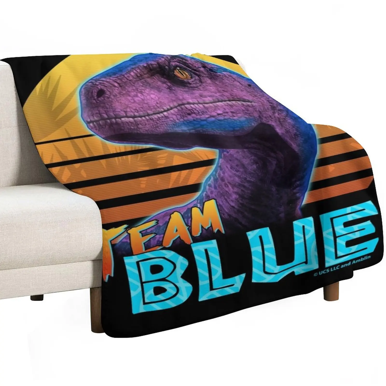 Team Blue - Jurassic World Fan Art Throw Blanket Soft Breathable Blanket for Night Sleeping