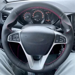 Car Steering Wheel Cover For Lada Vesta Xray 2015 - 2019 Soft Perforated Microfiber Leather DIY Braid with Needles & Thread Kits