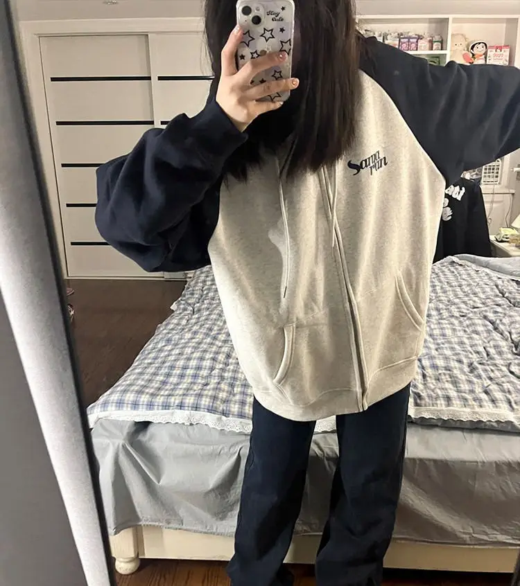 

Baseball Jackets Red And Yellow Womens Autumn Abrigos Breasted Hip-Hop Sequins Hem Round-Neck Rayon Retro Girly Lambwool Outdoor