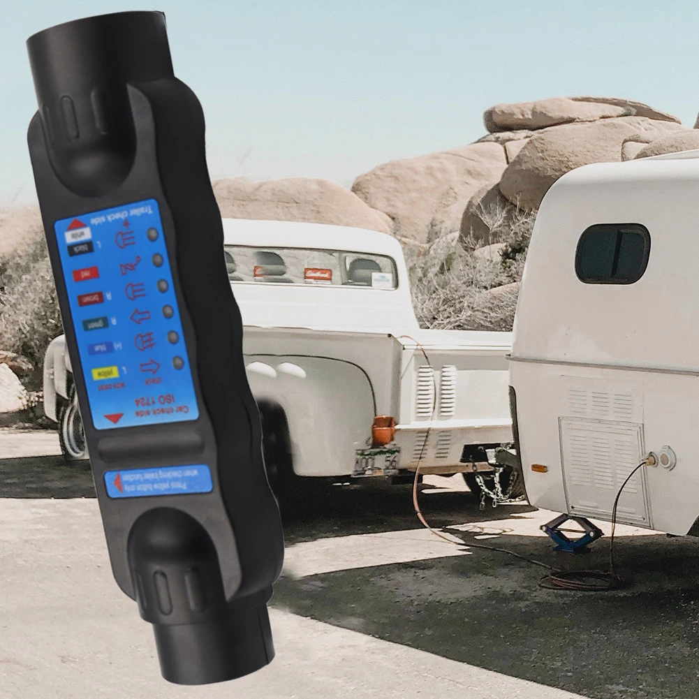 

RV Connector Tester Plug Tool 12V Wiring Circuit Tester Connector 7-Pin Tow Diagnostic Bar Tool for Car Truck Towing