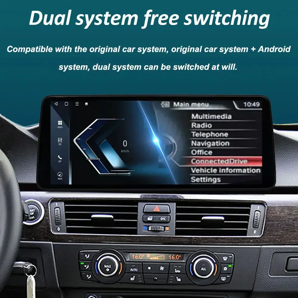 12.3 بوصة لسيارات BMW 7 E65 E66 2004 - 2008 نظام CCC أندرويد 14 سيارة فيديو مشغل وسائط متعددة نظام تحديد المواقع نافي واي فاي BT HD شاشة أدوات السيارات #3