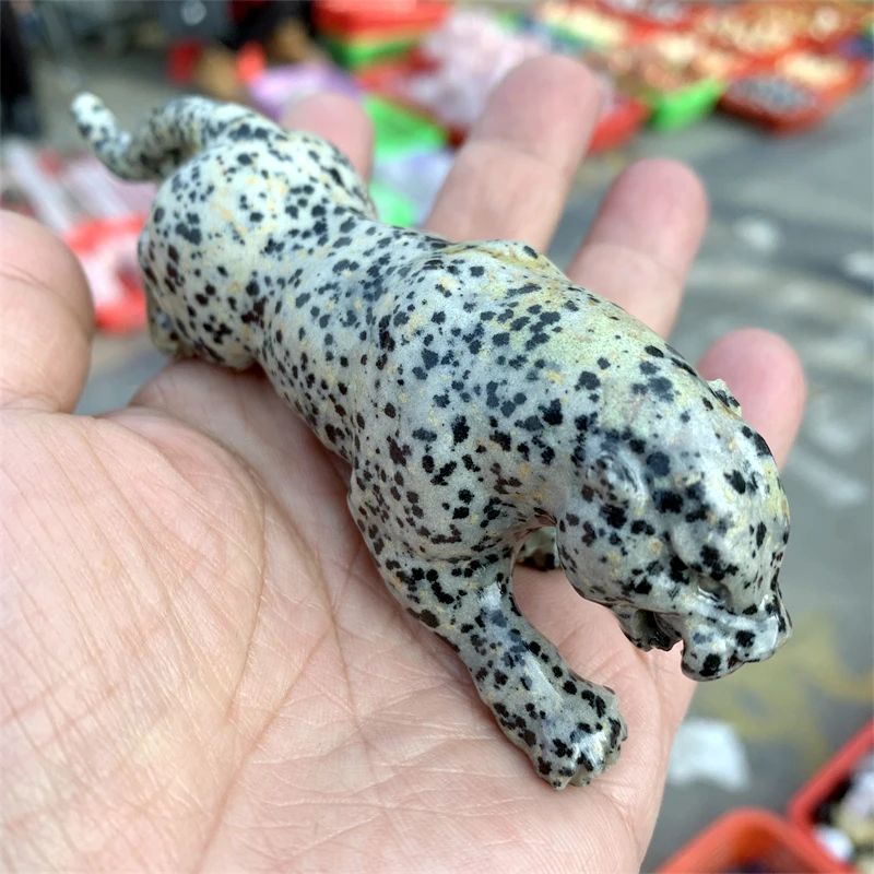 Leopard Statue Natural Stone Hand Carved Figure Room Ornament Healing Crystal Reiki Animal Figurine Gemstone Home Office Decor