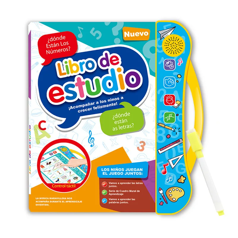 New Spanish  Point Reading Book Children Early Education Finger Touch Learning Language Multifunctional Voiced E-book Toy Gift