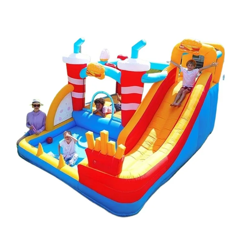 

Inflatable castle, indoor small household trampoline, outdoor large slide naughty castle