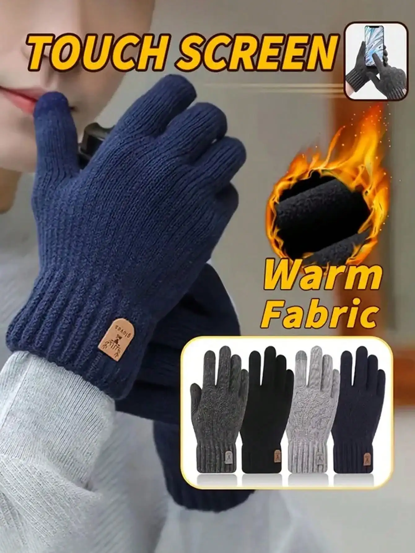 Thermal Lined Warm Touchscreen Gloves For Cycling, Running, Driving & Winter Activities