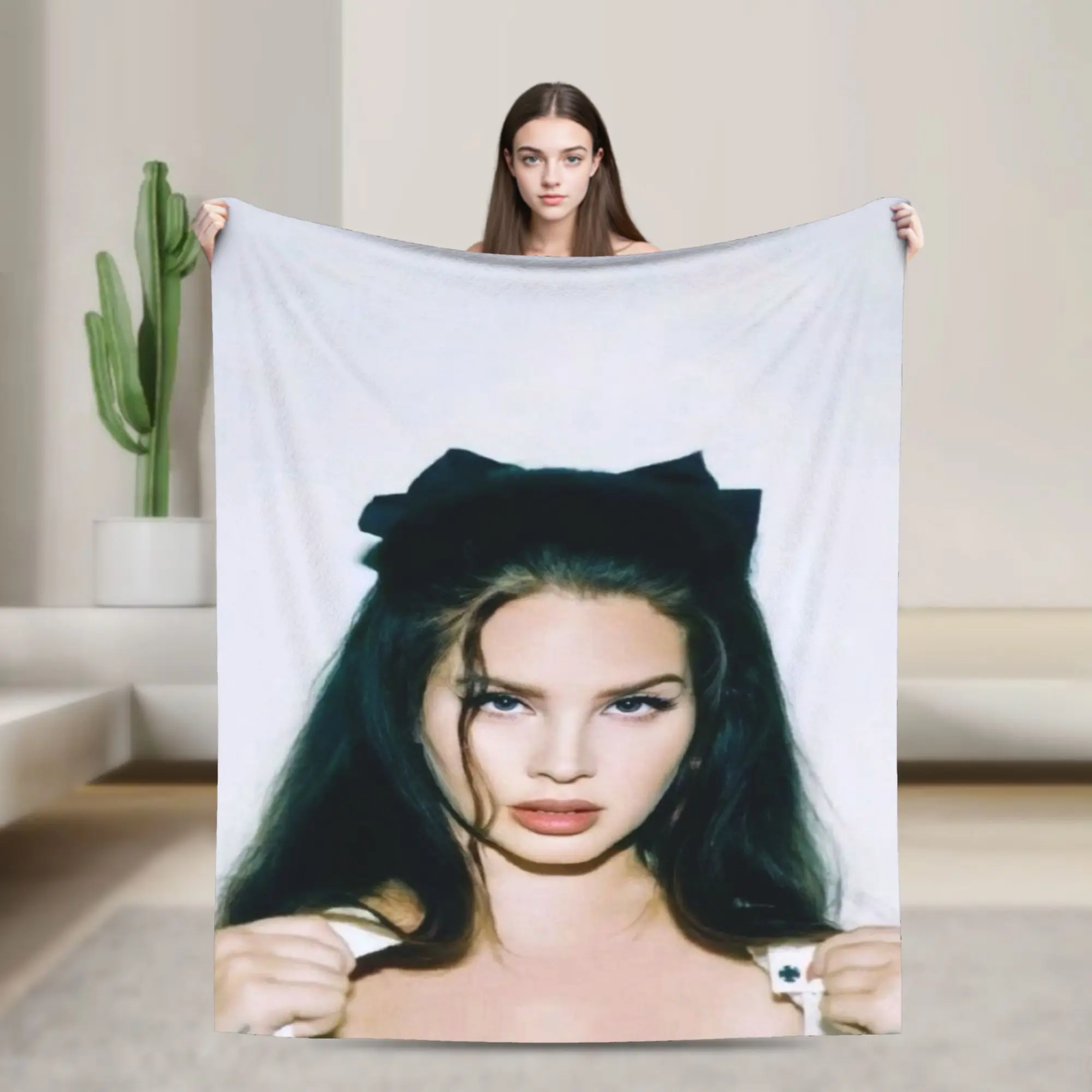 Lana Del Reys Singer  Throw Blanket Comfortable Trend Blanket  For Living Room Picnic Flannel Bedspread Bed Cover