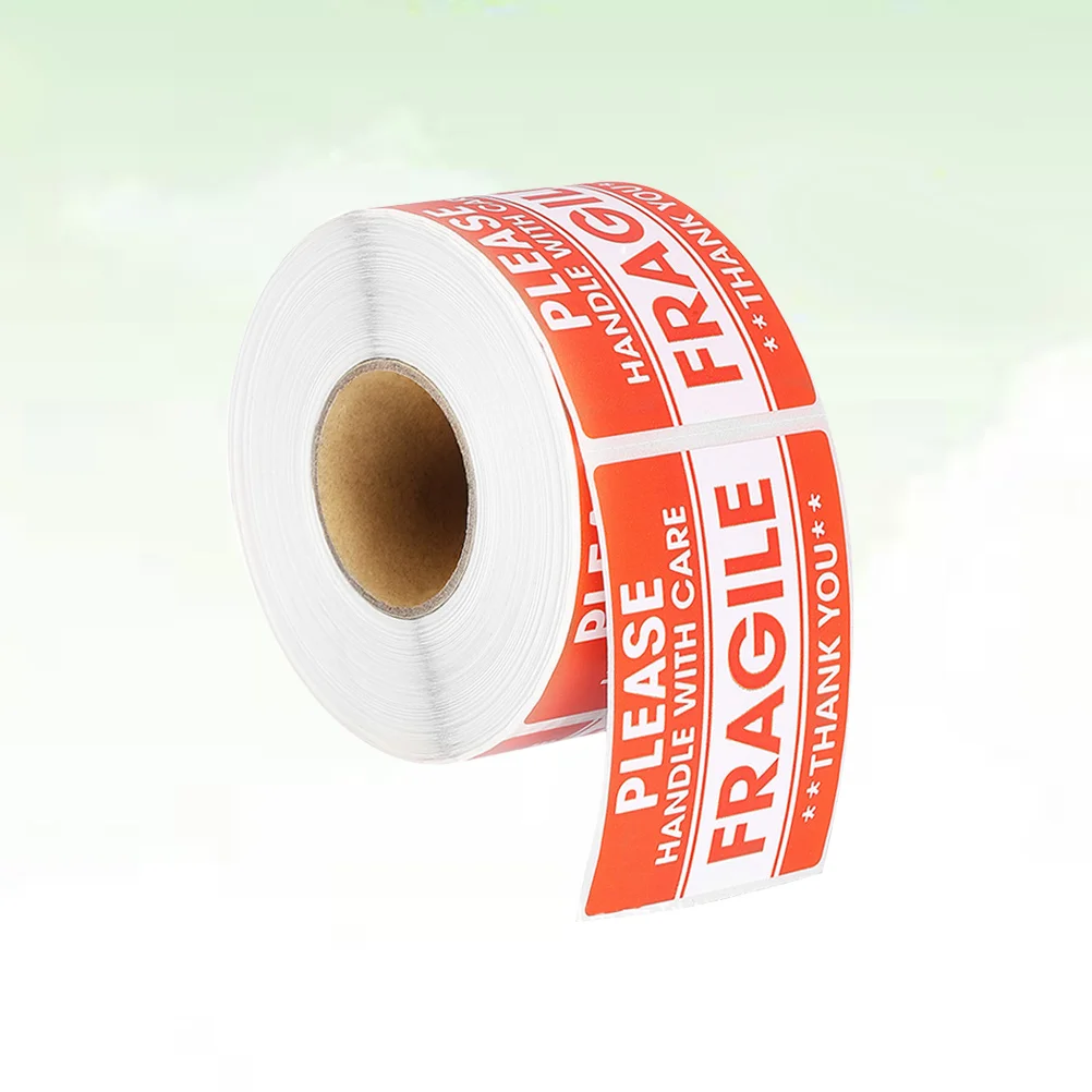 

500 Pcs/Roll Fragile Warning Sticker Copper Plate Good Package Stikcer Red Stickers