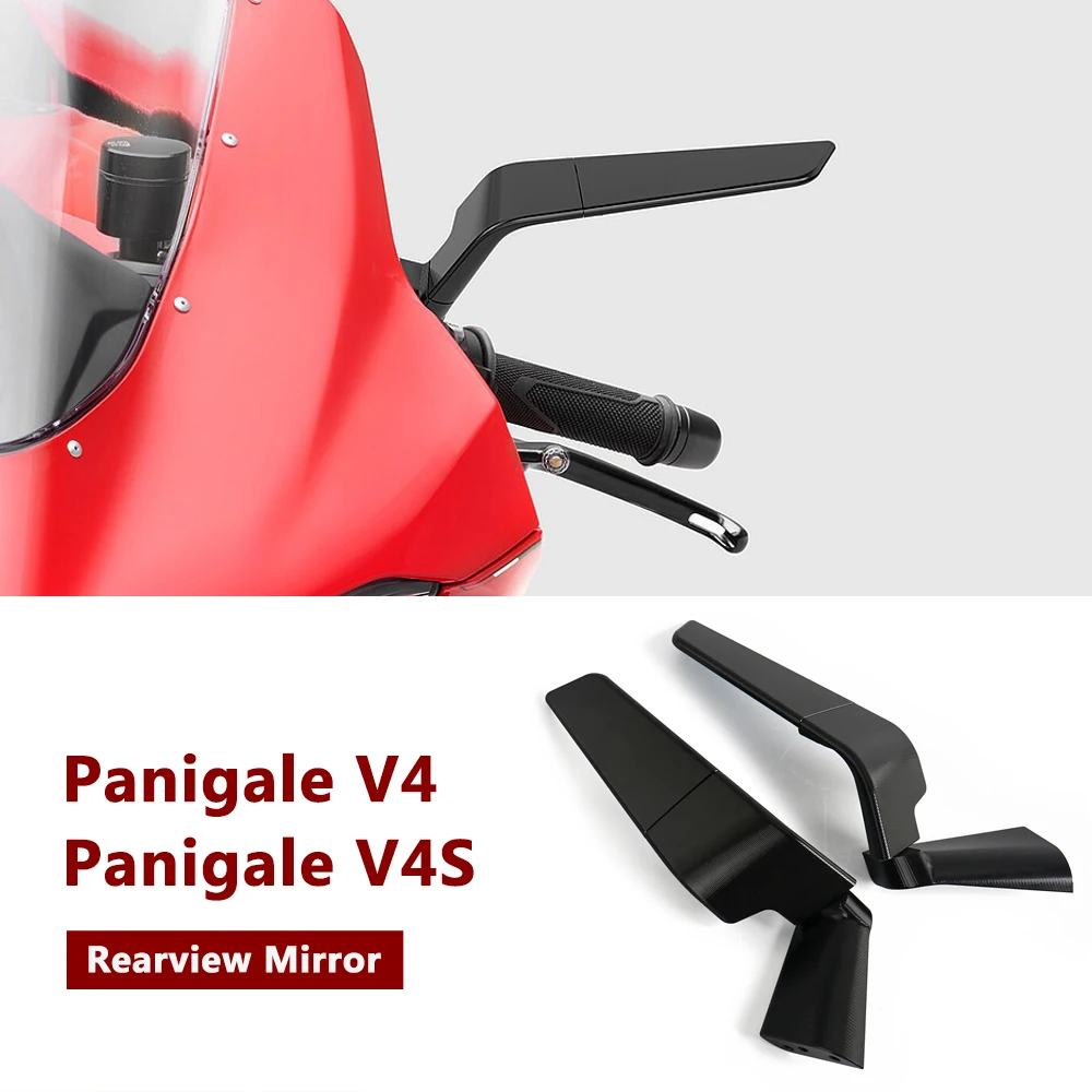 

PanigaleV4 Side Mirrors Modified Wind Wing Adjustable Rotating Rearview Mirror A Pair New For Ducati Panigale V4 Panigale V4S