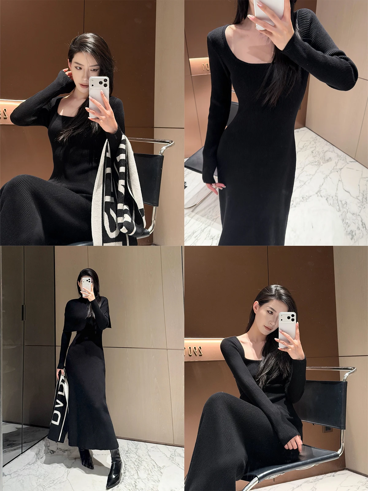 

Элегантный вязаный комплект-двойка для женщин: приталенный, повседневный, с длинным рукавом, V-образным вырезом, термо, модный