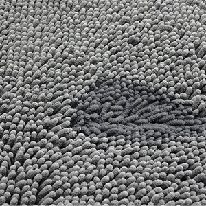 1pc 40*60cm soft blue and absorbent Chenille-antider therapy and quick drying shower rug 8 Main Sales Blue Carpet - №3