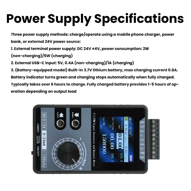 New Precision PWM Current Voltage Signal Generator 0-20mA 4-20mA 0-10V Source Simulator 0-50V 50mA Measuring Meter Calibrator