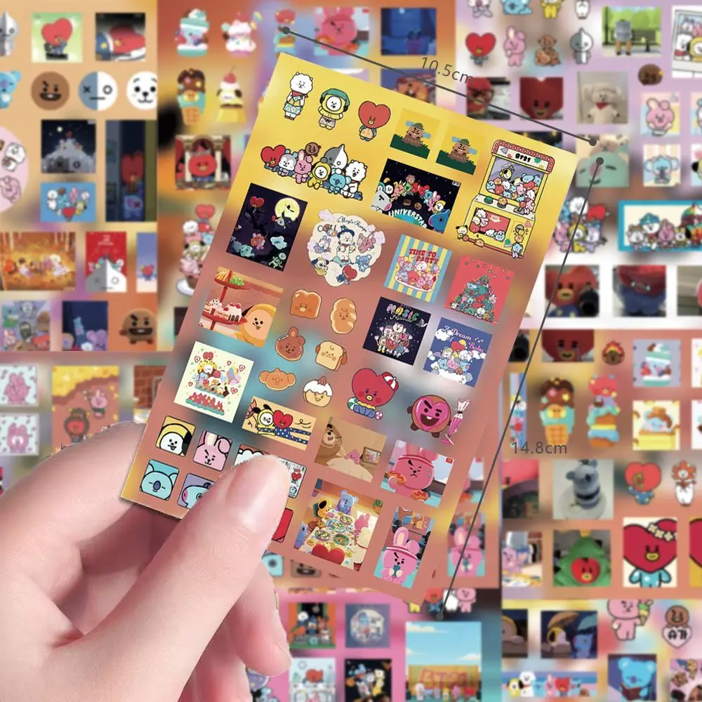 

Набор из 8 вырезанных наклеек BT21: водонепроницаемые стикеры ручной работы для скрапбукинга, коллажей, телефонов и компьютеров