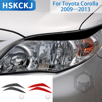 For Toyota Corolla 2009 2010 2011 2012 2013 Car Accessories Carbon Fiber Exterior Lamp Headlight Eyebrow Eyelid Trim Sticker