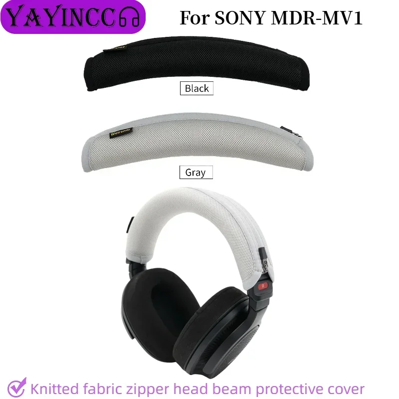 YAYINCC Advanced feeling Headphone Head Beam Cover for SONY MDR-MV1 Earphone Zipper knitted fabric headband protective cover