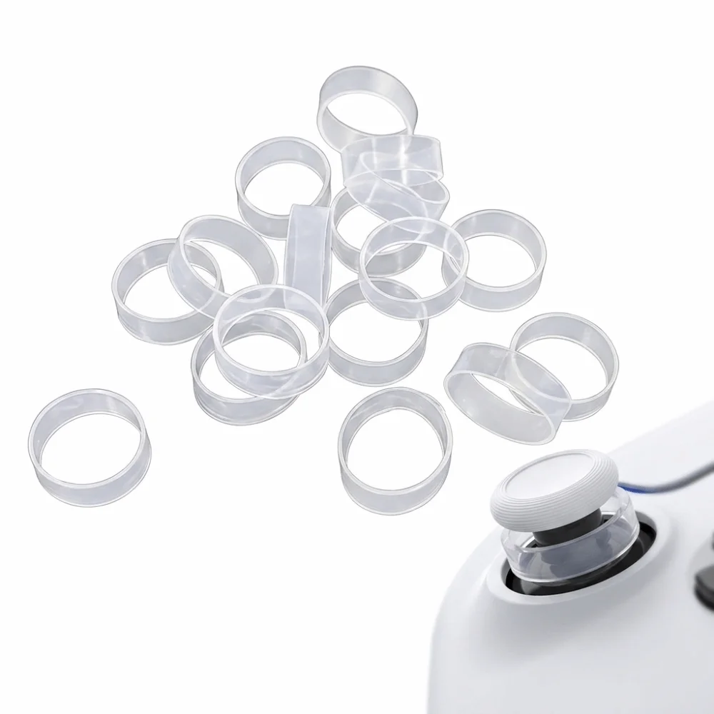 8PCS Transparent Joystick Protection Rings Anti Wear Silicone Material Thumbstick Protectors for PS5 PS4 Pro Xbox VR2 ROG