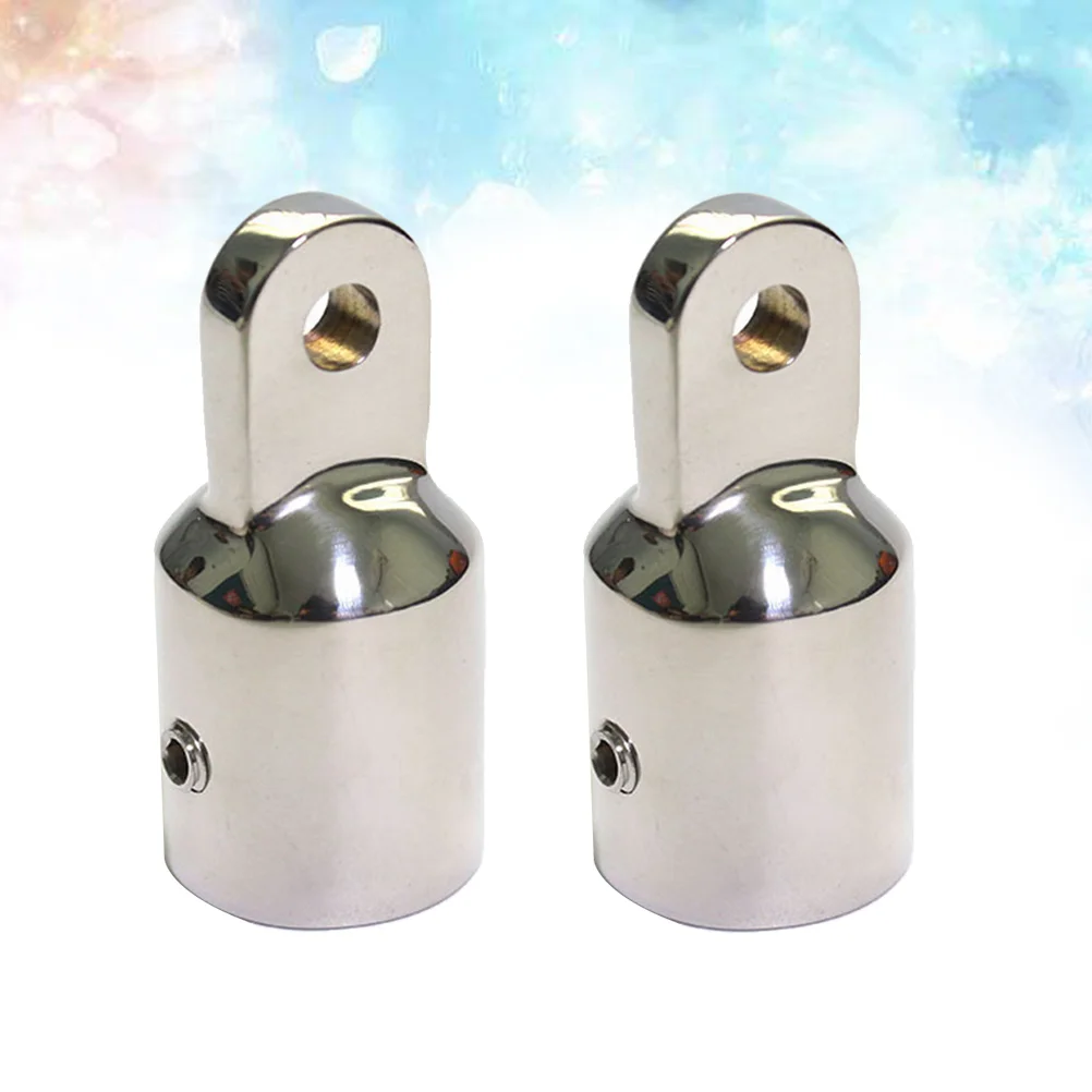 

2 PCS Stainless Steel Bimini Eye End Fitting Canopy Tube End for Marine Boat Yacht (Silver) bimini fittings