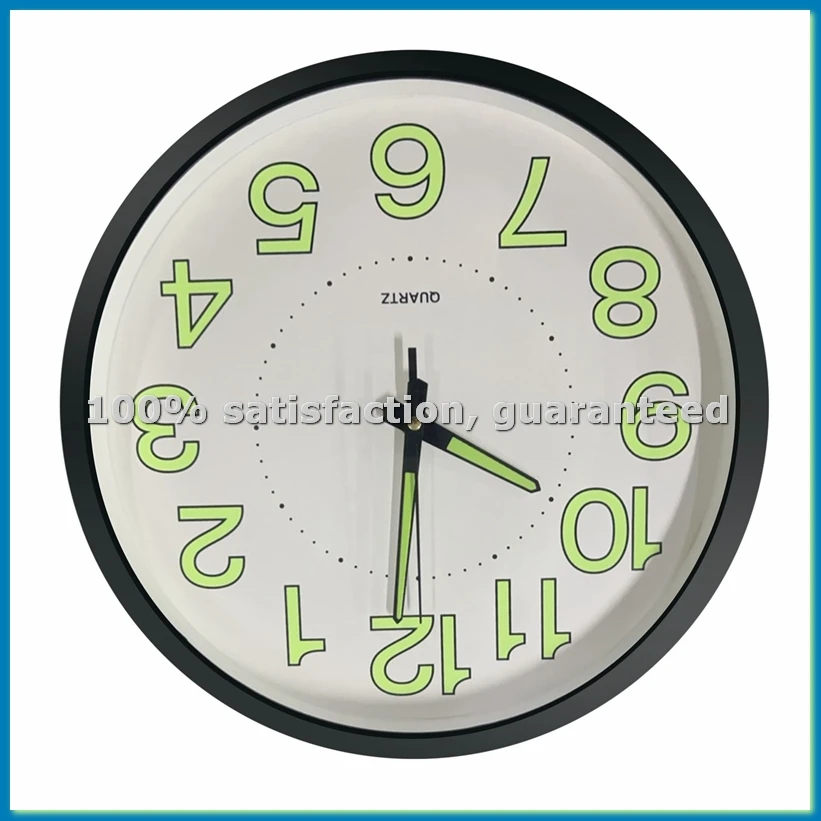 

Светящиеся настенные часы 12 дюймов/30 см, бесшумные с ночником, светящиеся в темноте круглые часы, украшение для гостиной-AT48