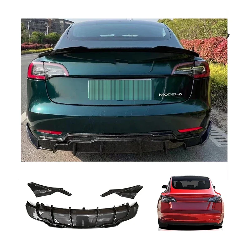 

Hot Full Accessories Bodykit Rear Bumper Lip Rear Diffuser For Tesla Model 3 2016-